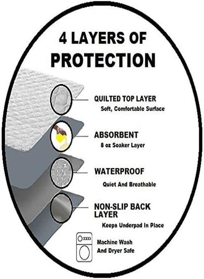 AMU Solutions 4 Pack Washable Bed Pads/Reusable Incontinence Underpads 34 x 36 - Warm Plaid Print - Ideal for Children and Adults Wholesale Incontinence Protection/Cloth Chucks Bed Pads Washable - Image 2
